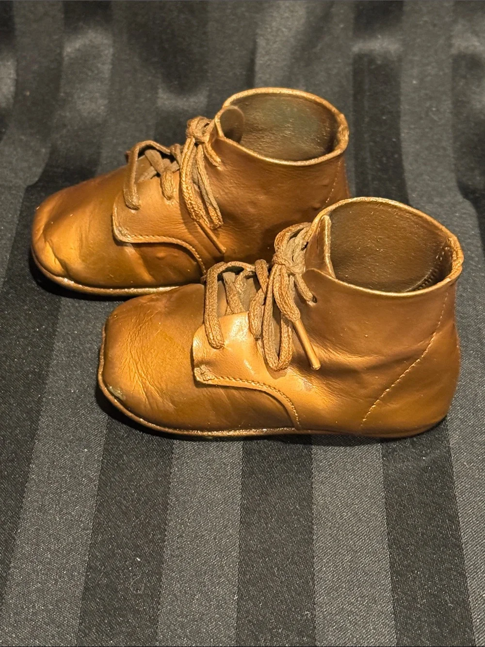 Toddler Lace-Up Ankle Boots Bronze Sprayed -From 1960’s